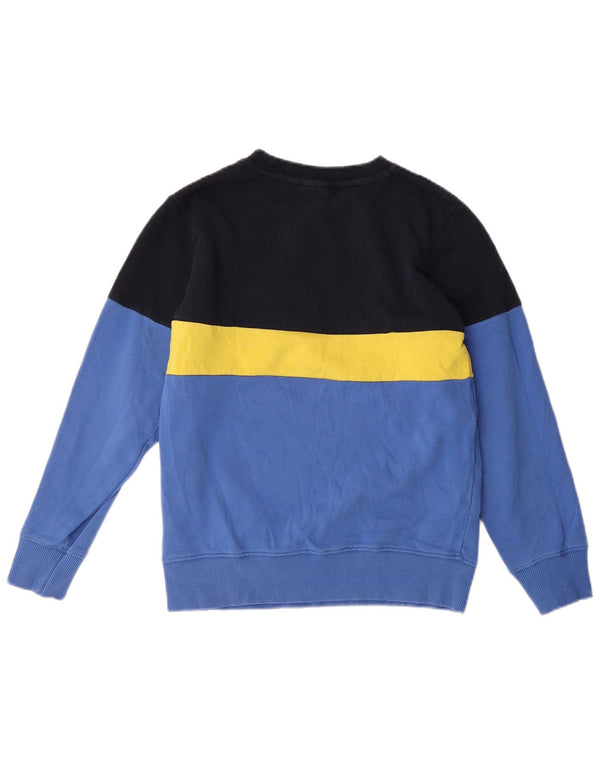 Napapijri Boys Geographic Sweatshirt Jumper 11-12 Years Blue Colourblock