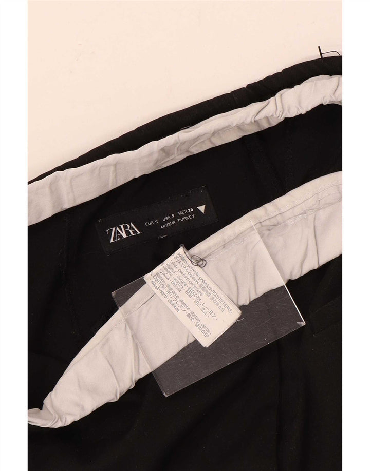 Γυναικείο φαρδύ παντελόνι Zara Small W26 L30 μαύρο πολυεστέρα