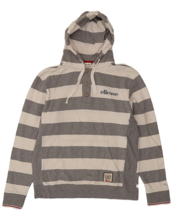 Ellesse γυναικείο λαιμό με κουκούλα με κουκούλα UK 20 2XL Βαμβακερό γκρι ριγέ