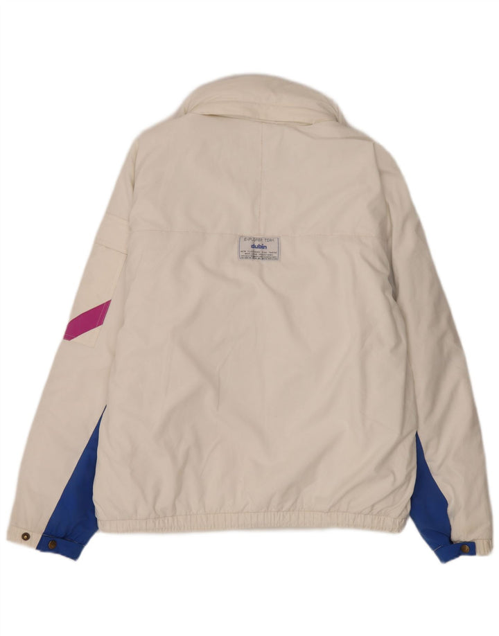 Dubin Mens Hooded Padded Jacket IT 50 Large White Colourblock Polyester