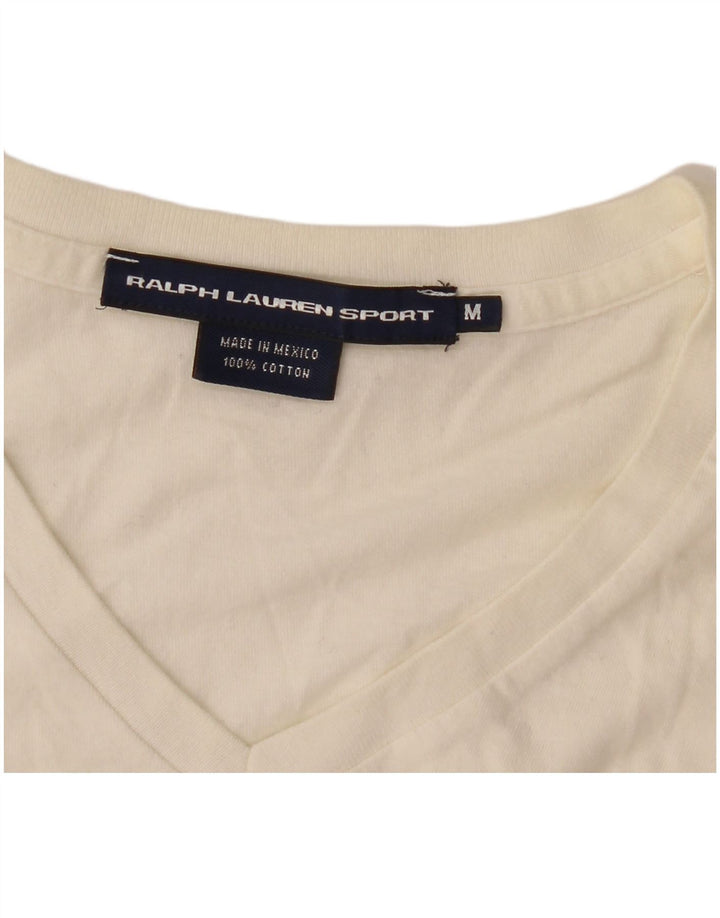 Γυναικείο T-Shirt Ralph Lauren Top UK 12 Βαμβακερό μεσαίο υπόλευκο
