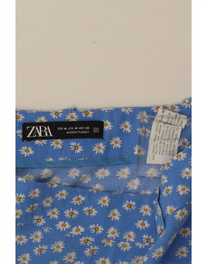 Zara Γυναικεία Μίνι Φούστα Medium W28 Blue Floral Viscose