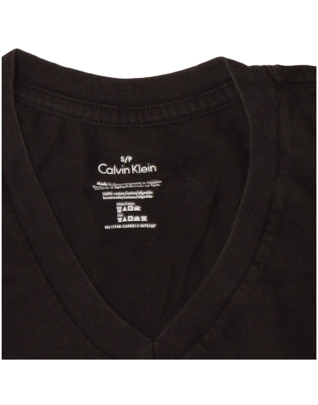 CALVIN KLEIN Ανδρικό T-Shirt Top Μικρό μαύρο βαμβακερό