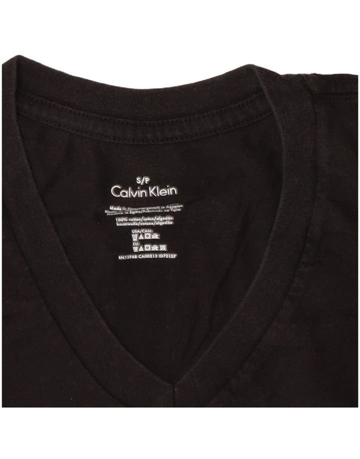 CALVIN KLEIN Ανδρικό T-Shirt Top Μικρό μαύρο βαμβακερό
