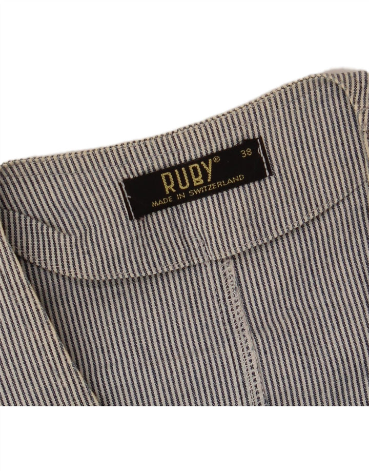 RUBY Womens Short Sleeve Shirt Blouse EU 38 Medium Blue Pinstripe Vintage Ruby and Second-Hand Ruby from Messina Hembry 