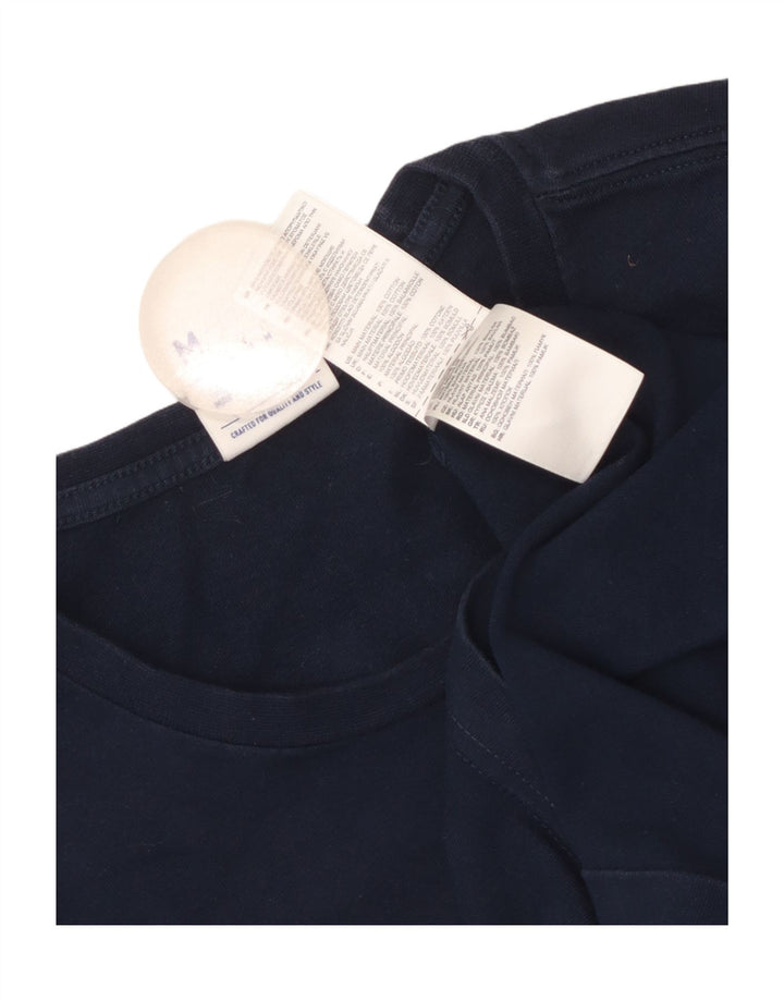 Ανδρικό γραφικό T-Shirt Reebok Top από μεσαίο μπλε ναυτικό βαμβακερό
