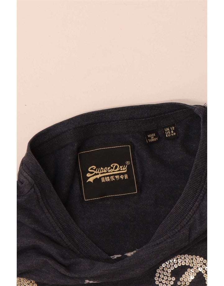 Γυναικείο γραφικό μπλουζάκι Superdry Top UK 12 Medium Grey
