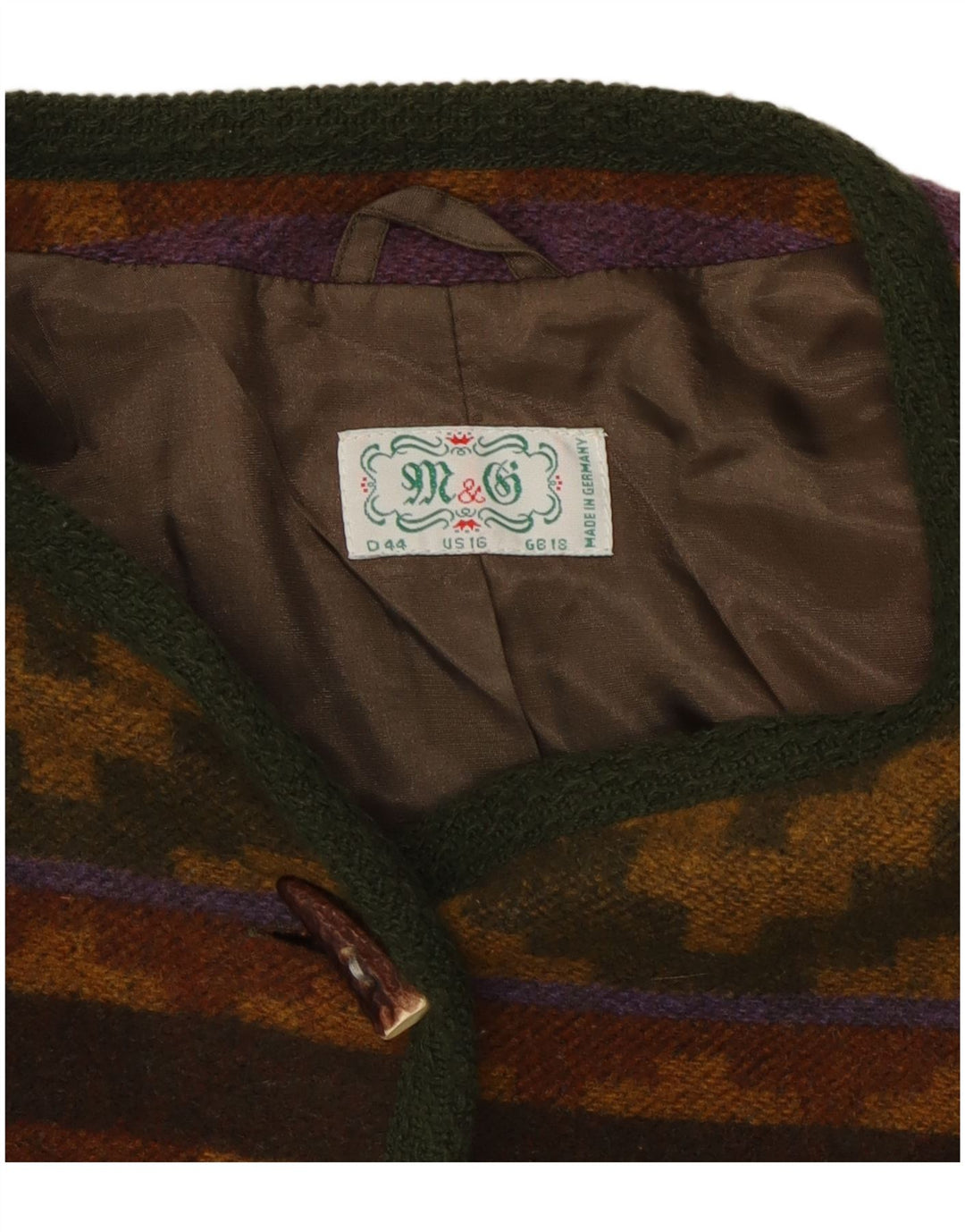 Vintage γυναικεία ζακέτα πουλόβερ UK 18 XL πολύχρωμο γεωμετρικό μαλλί