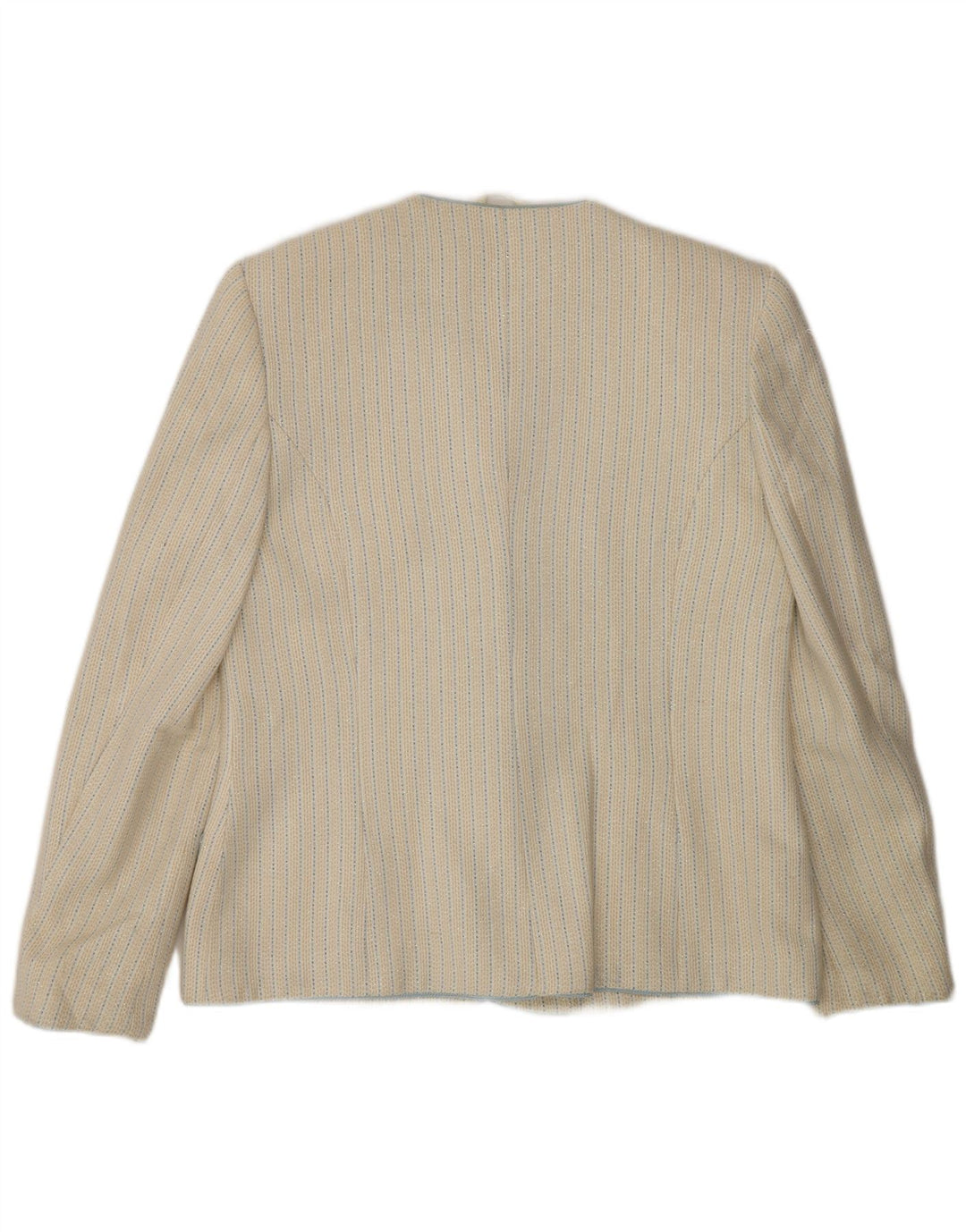 Vintage γυναικείο μπουφάν 5 κουμπιών Blazer IT 48 XL Off White Ριγέ