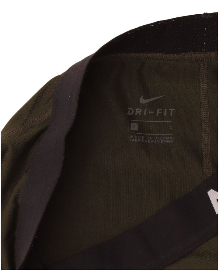 Γυναικεία γραφικά κολάν NIKE Dri Fit UK 14 Large Khaki Polyester