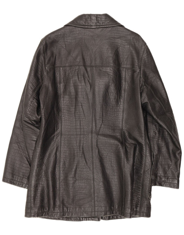Conbipel Γυναικείο Δερμάτινο Παλτό UK 12 Medium Black Animal Print Classic