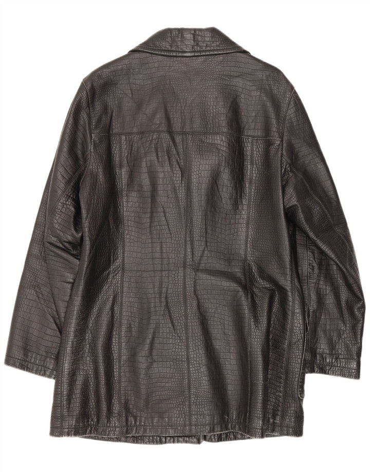 Conbipel Γυναικείο Δερμάτινο Παλτό UK 12 Medium Black Animal Print Classic