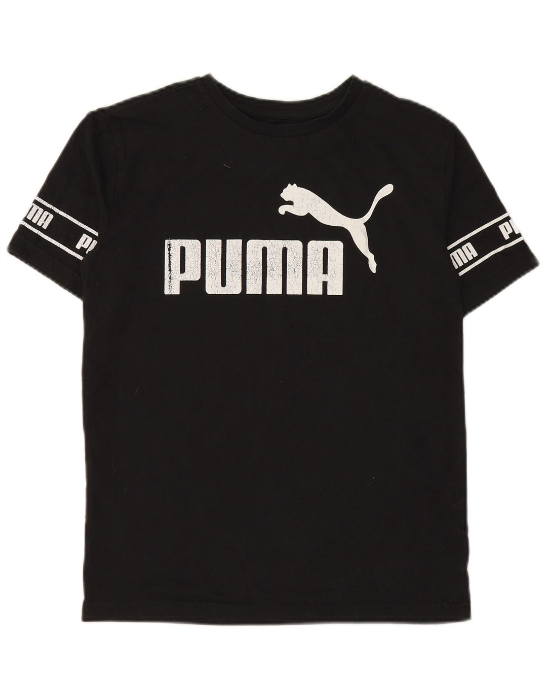 Γραφικό μπλουζάκι PUMA Boys Top 13-14 ετών μεγάλο μαύρο βαμβακερό