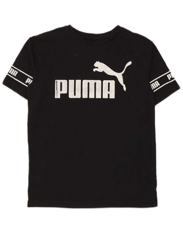 Γραφικό μπλουζάκι PUMA Boys Top 13-14 ετών μεγάλο μαύρο βαμβακερό