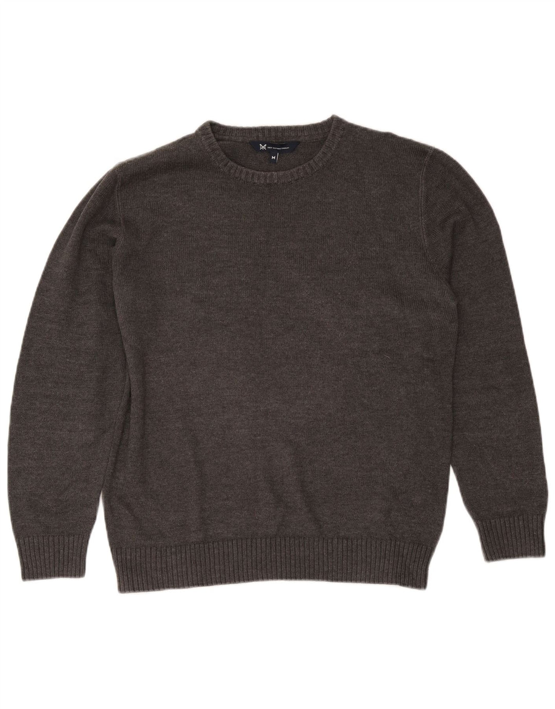 Ανδρικό πουλόβερ με λαιμόκοψη Crew Clothing, Μεσαίο γκρι βαμβακερό