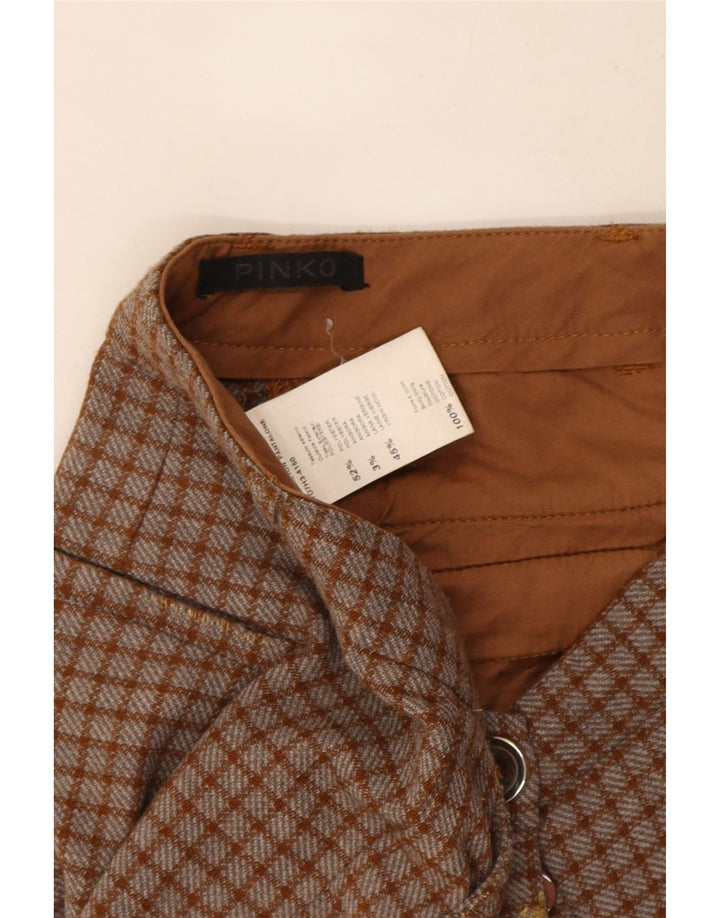 Pinko Γυναικείο Slim παντελόνι Chino W26 L26 Brown Check Polyester