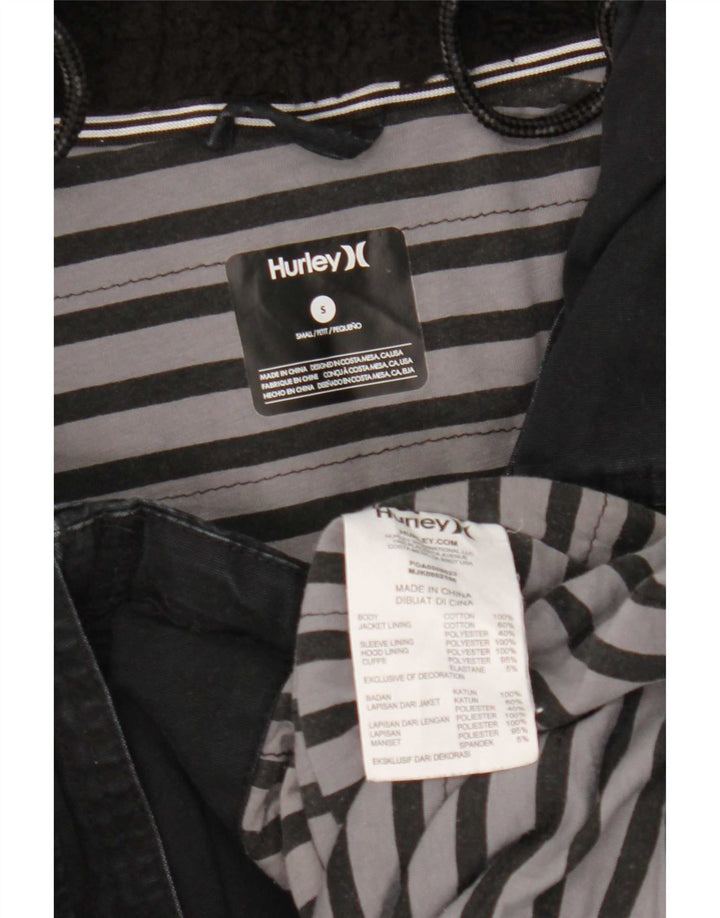Ανδρικό μπουφάν Parka με κουκούλα Hurley UK 36 Small μαύρο βαμβακερό