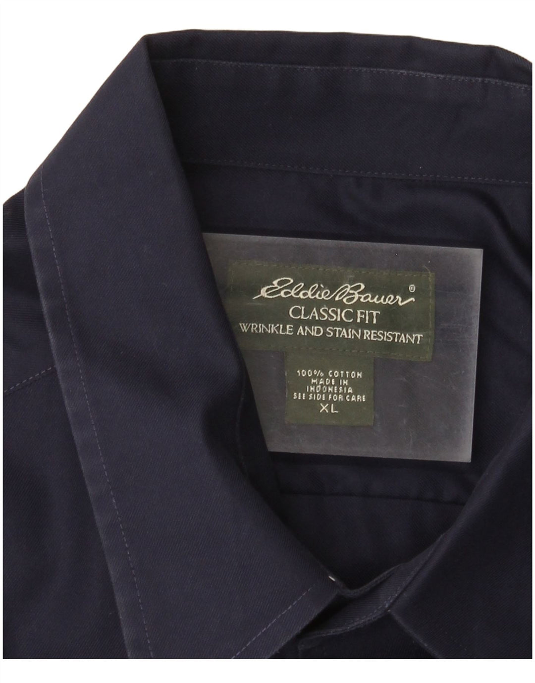EDDIE BAUER Ανδρικό πουκάμισο Classic Fit XL Navy Blue από βαμβάκι