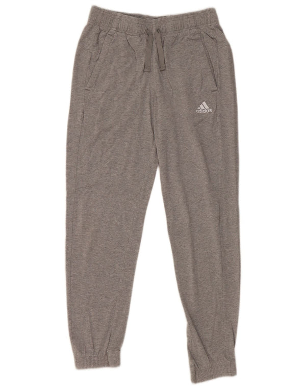 Adidas Boys Tracksuit Trousers Joggers 11-12 Years Grey Flecked Cotton