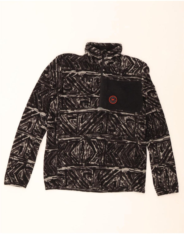 Quiksilver Boys με φερμουάρ φλις λαιμόκοψη 13-14 ετών Μεγάλο μαύρο γεωμετρικό