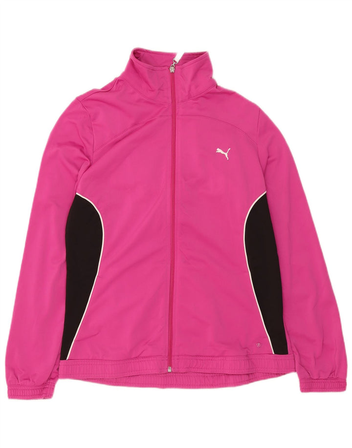 Puma γυναικεία αθλητική φόρμα Top Jacket UK 16 Large Pink Colourblock Polyester