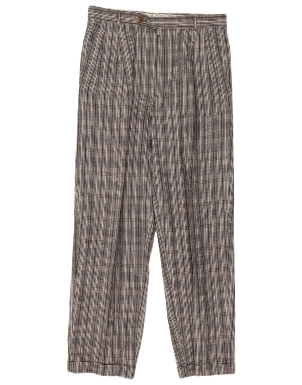 Vintage γυναικείο ψηλόμεσο παντελόνι IT 46 Large W30 L30 Grey Check