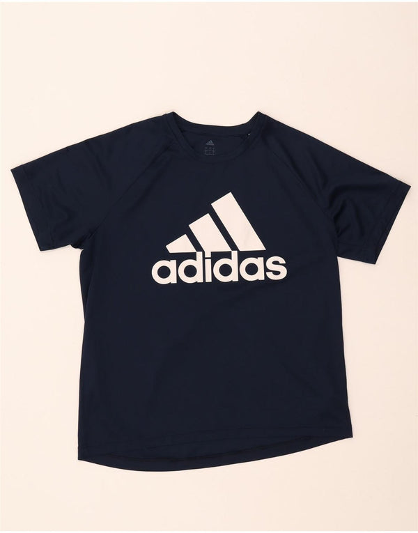 Ανδρικό γραφικό T-shirt Adidas Climalite Top Large Navy Blue Polyester