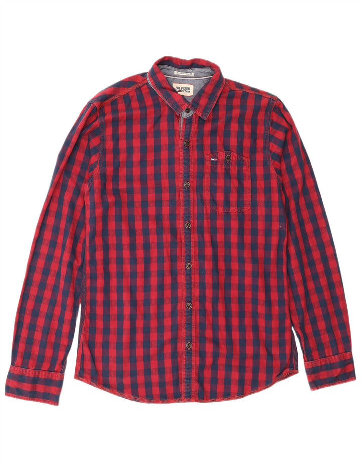 Tommy Hilfiger Ανδρικό πουκάμισο με κανονική εφαρμογή, μικρό κόκκινο βαμβακερό