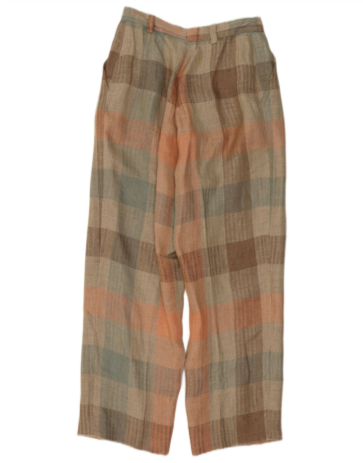 Vintage γυναικείο παντελόνι Chino με καρφίτσες W26 L26 Πολύχρωμο Gingham