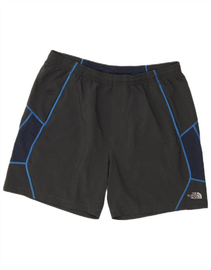 Ανδρικό γραφικό αθλητικό σορτς North Face, μεγάλο μαύρο ριγέ πολυεστέρα