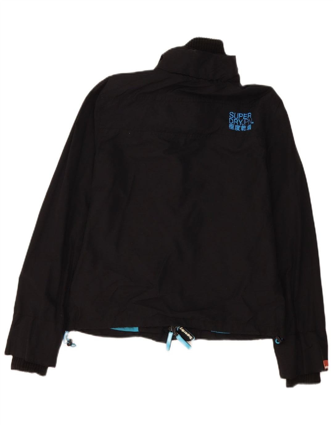 Superdry Womens The Windcheater Windbreaker Jacket UK 16 Large Black Nylon