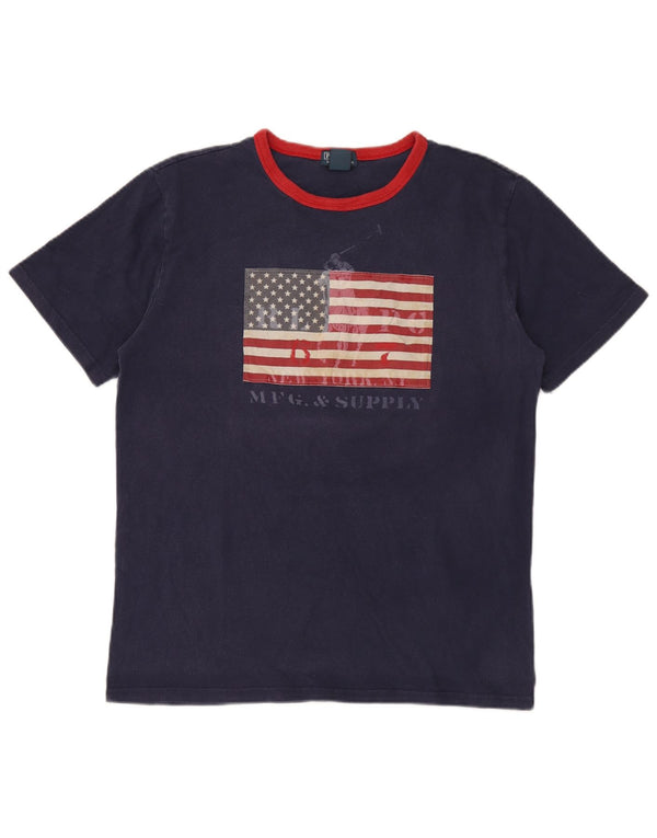 Γραφικό μπλουζάκι Polo Ralph Lauren Boys Top 15-16 ετών XL Navy Blue Cotton