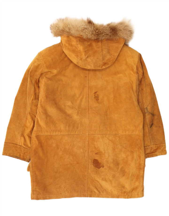 Vintage Γυναικείο Καστόρι με κουκούλα Parka Μπουφάν EU 40 Μεσαίο καφέ σουέντ