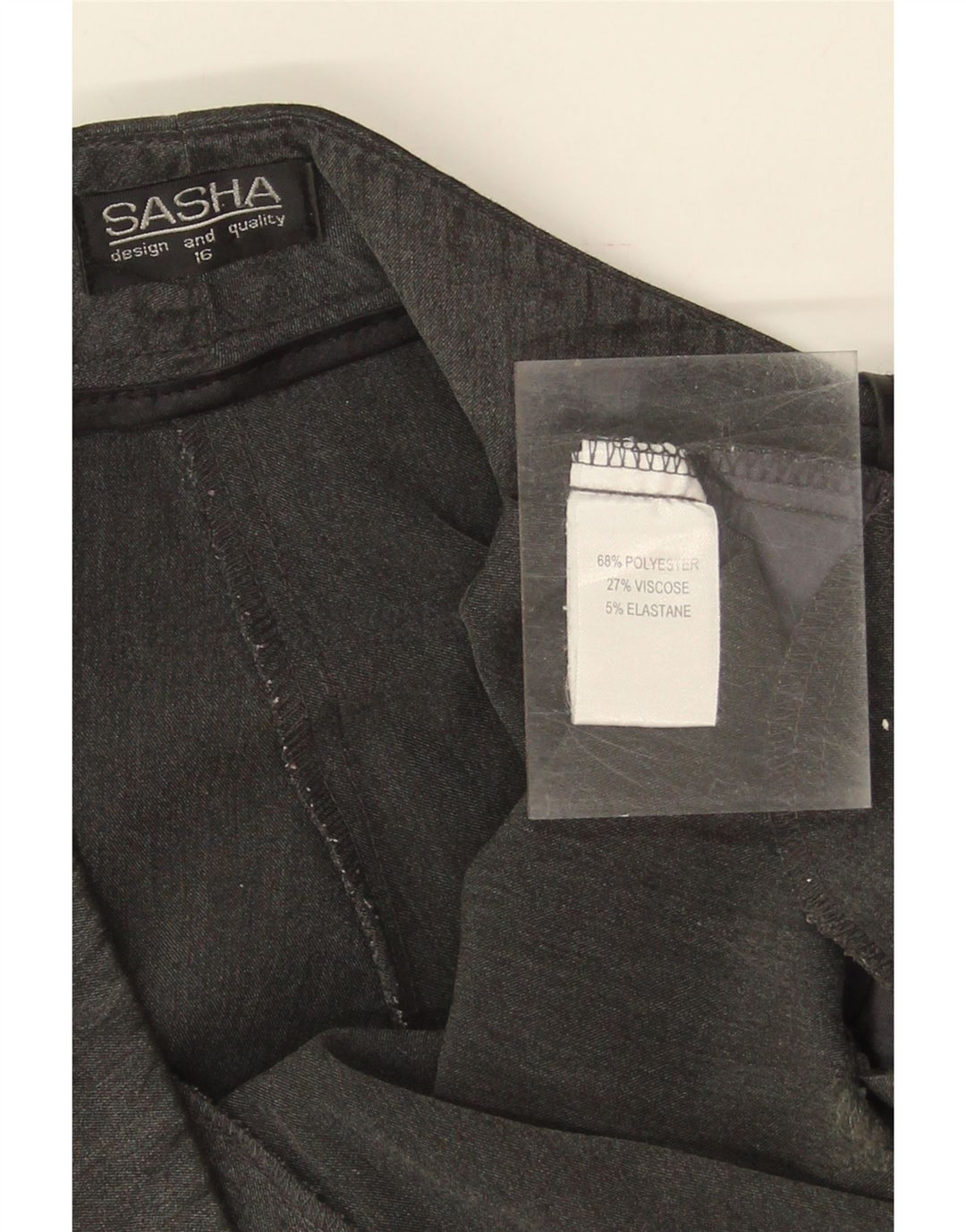 SASHA Womens Bootcut Casual Trousers US 16 2XL W36 L29 Grey Polyester Vintage Sasha and Second-Hand Sasha from Messina Hembry 