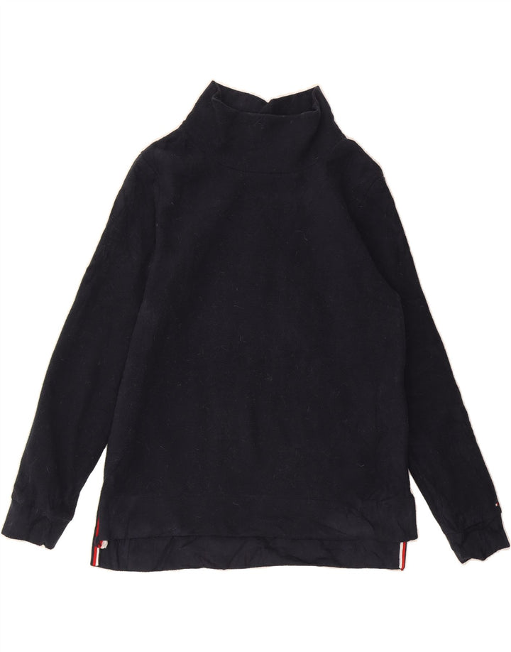TOMMY HILFIGER Womens Fleece Jumper UK 14 Medium Navy Blue Vintage Tommy Hilfiger and Second-Hand Tommy Hilfiger from Messina Hembry 