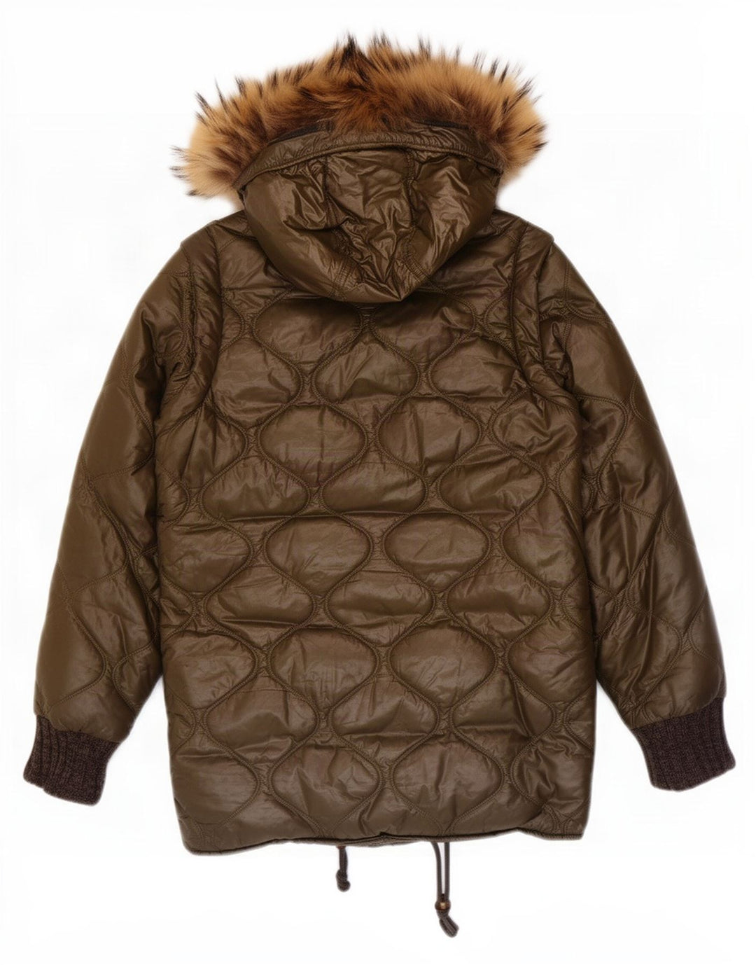 Iceberg Γυναικείο παλτό με κουκούλα με επένδυση US 8 Medium Khaki Polyamide