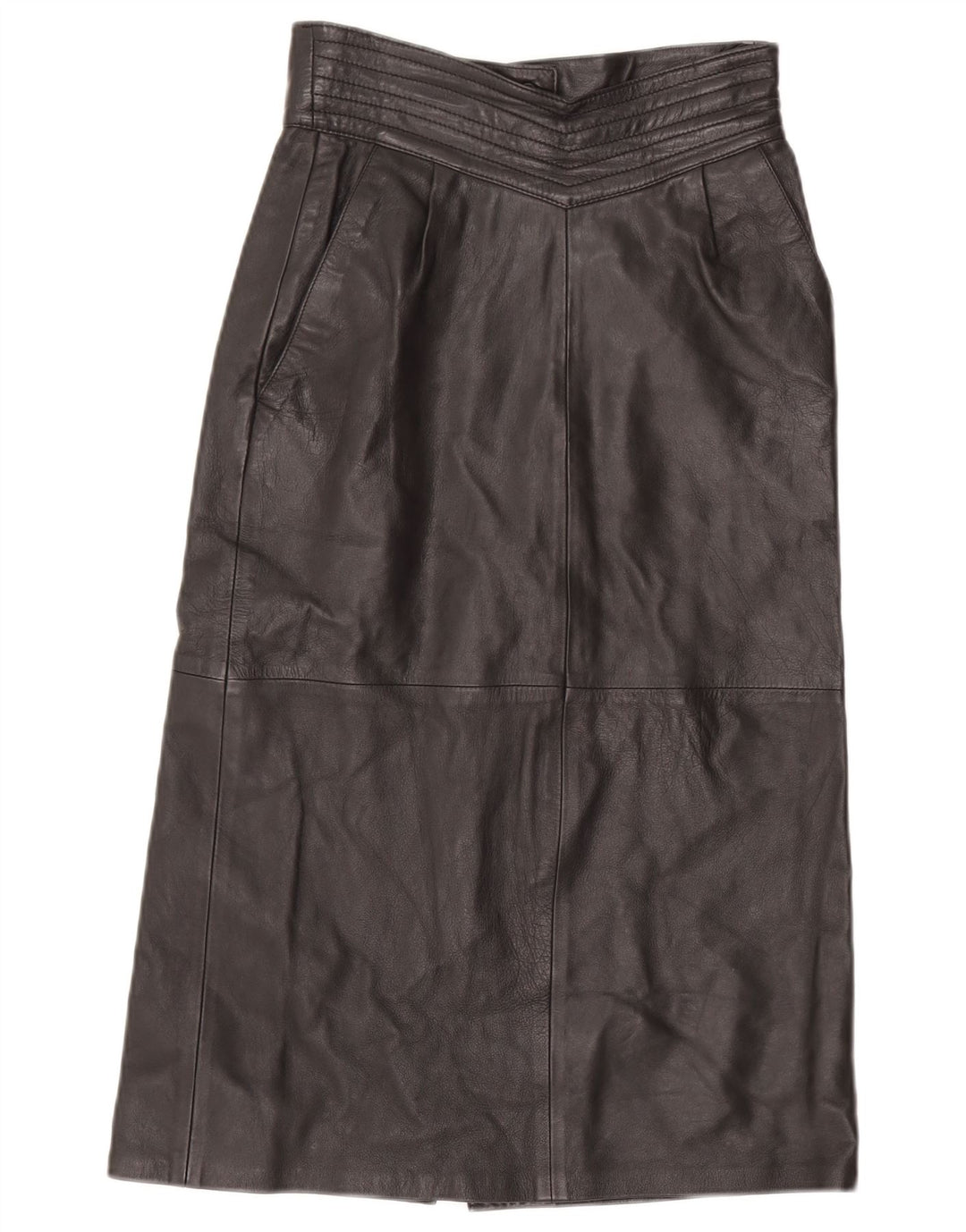 Vintage Γυναικεία Δερμάτινη Φούστα EU 36 Small W26 Μαύρη Δερμάτινη