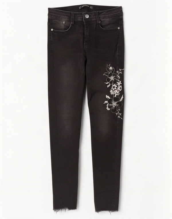 Zara Γυναικείο Trafaluc Skinny Jeans EU 36 XS W26 L27 Black Floral
