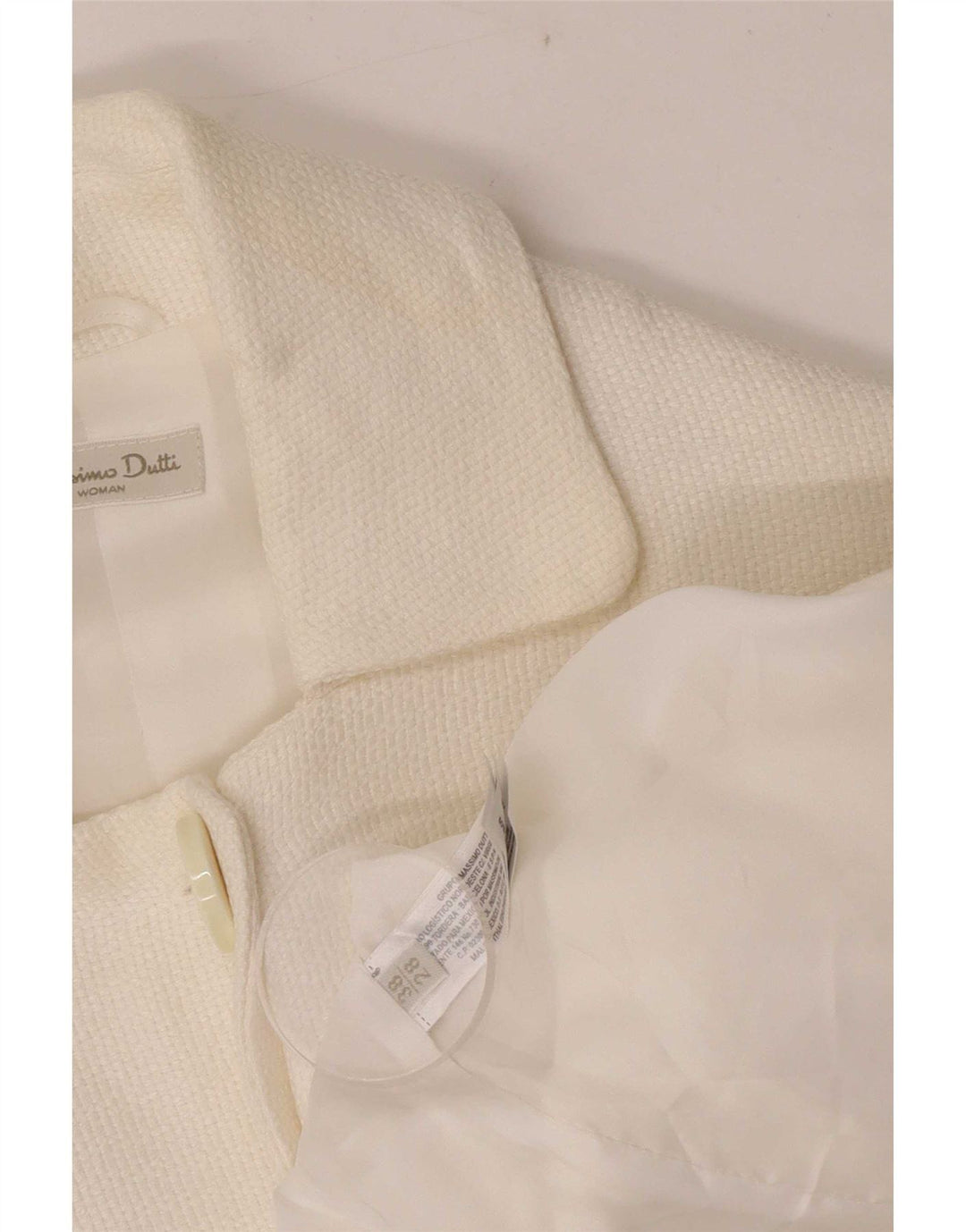 Massimo Dutti Γυναικείο σακάκι σακάκι με 2 κουμπιά Crop EU 38 Medium White