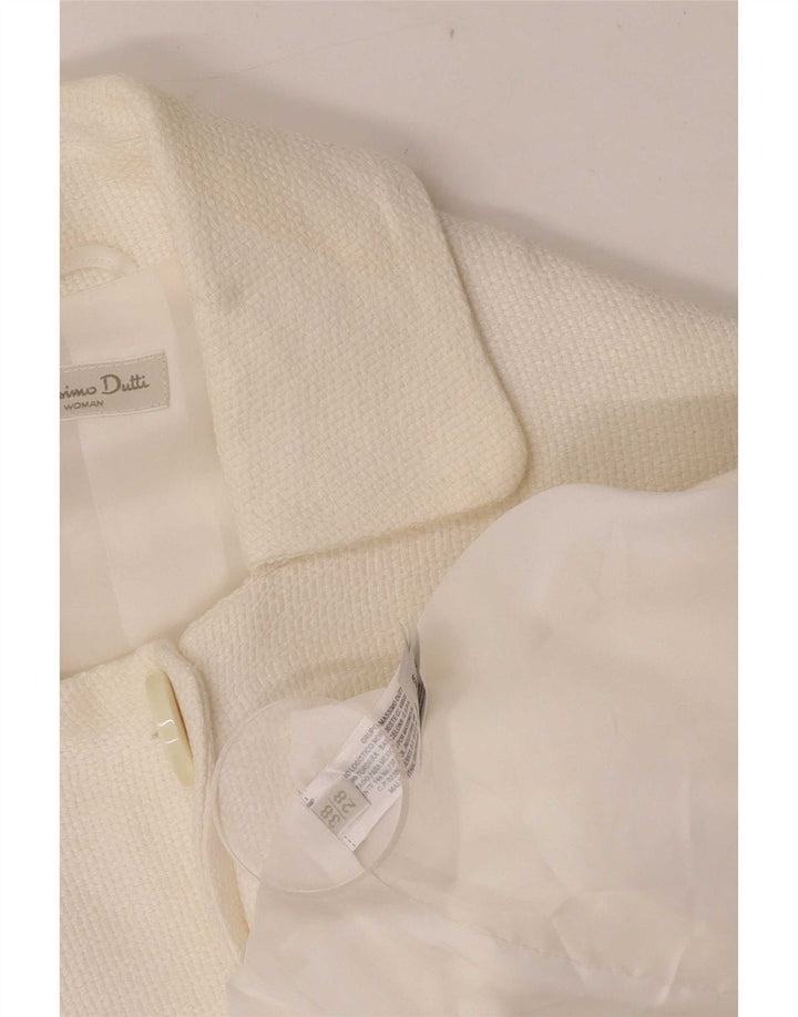 Massimo Dutti Γυναικείο σακάκι σακάκι με 2 κουμπιά Crop EU 38 Medium White