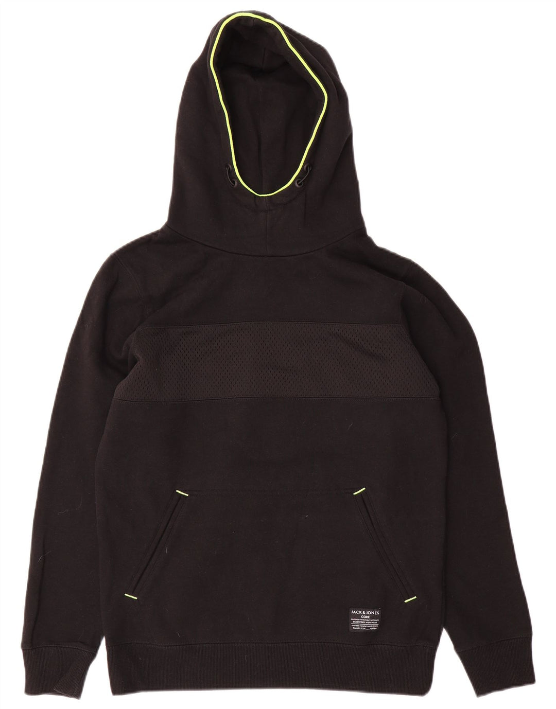 Jack & Jones Ανδρικό μπλουζάκι με κουκούλα, μικρό μαύρο βαμβακερό
