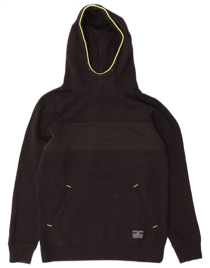 Jack & Jones Ανδρικό μπλουζάκι με κουκούλα, μικρό μαύρο βαμβακερό
