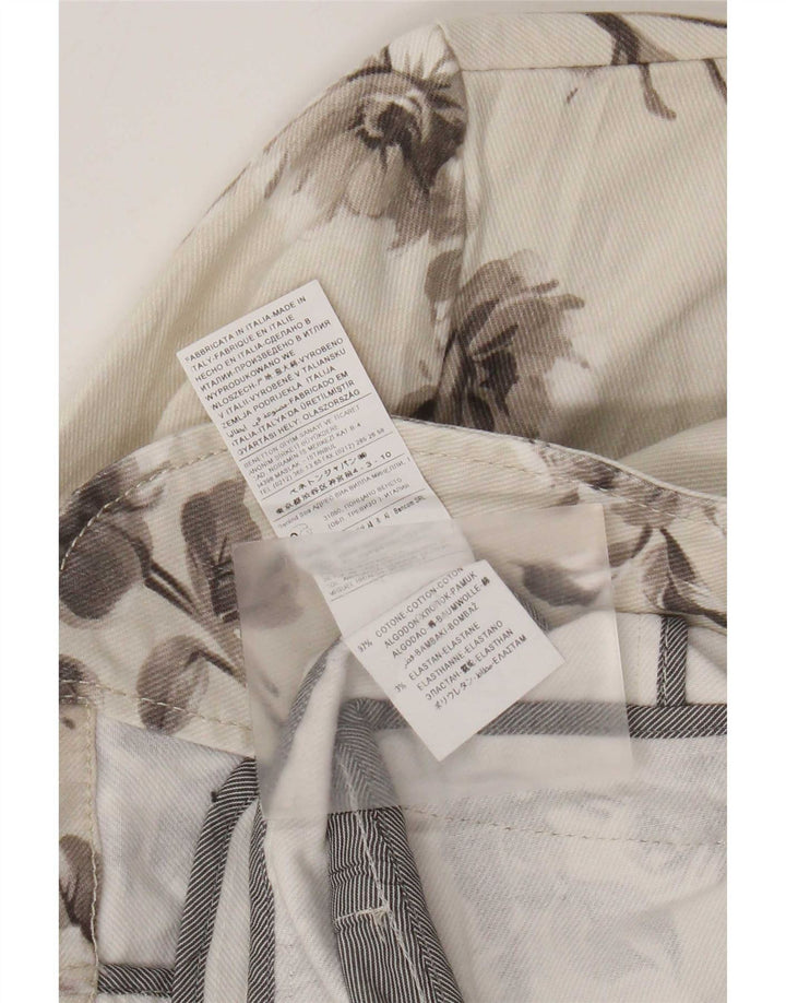 Sisley γυναικείο τζιν μπλέιζερ τζιν μπουφάν UK 10 Small Off White Floral