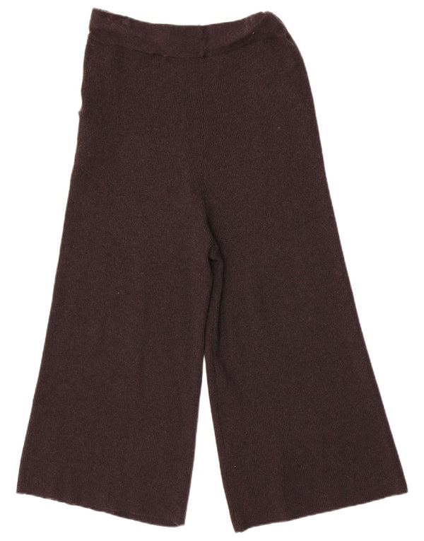 ZARA Womens Knit Wide Leg Capri Trousers Medium W30 L22 Grey Viscose