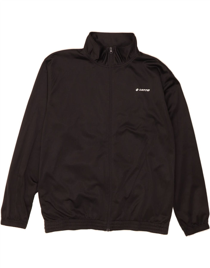 LOTTO Mens Tracksuit Top Jacket 2XL Black Polyester Vintage Lotto and Second-Hand Lotto from Messina Hembry 