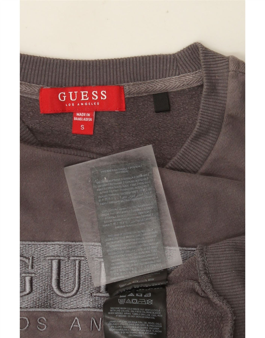 Guess Γυναικείο γραφικό υπερμεγέθη φούτερ Jumper UK 10 Μικρό γκρι βαμβακερό