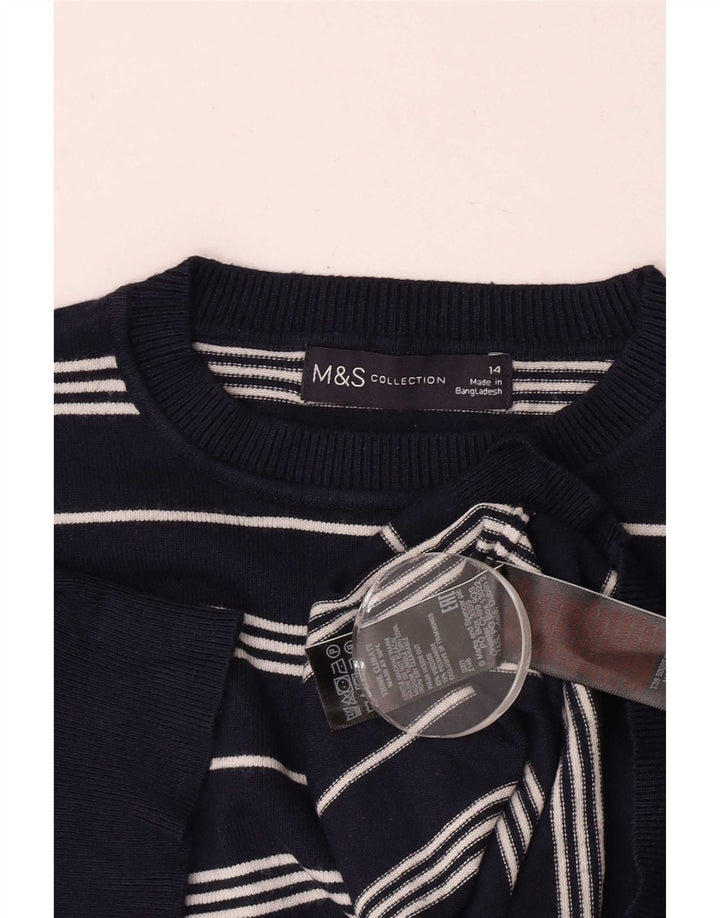 Marks & Spencer Γυναικείο πουλόβερ με λαιμόκοψη UK 14 Medium Navy Blue