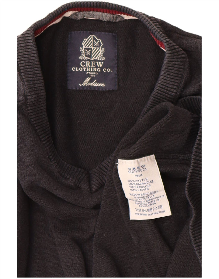 CREW CLOTHING Ανδρικό πουλόβερ πουλόβερ με λαιμόκοψη σε μεσαίο μαύρο βαμβακερό