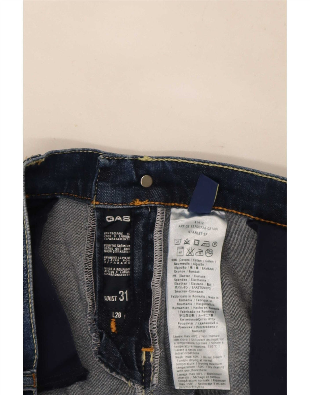 Gas Γυναικείο Slim Jeans W31 L28 Μπλε Βαμβακερό
