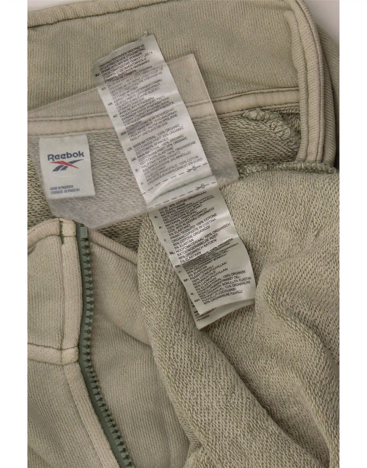Ανδρικό φούτερ REEBOK με φερμουάρ και φερμουάρ από βαμβακερό χακί